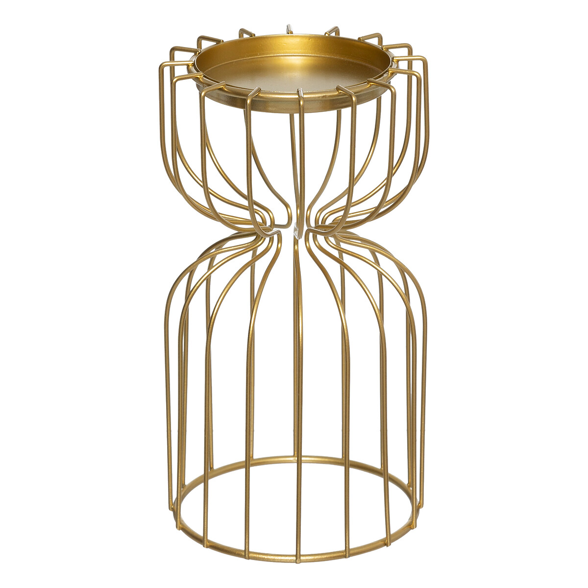 Portavelas de metal dorado 20cm