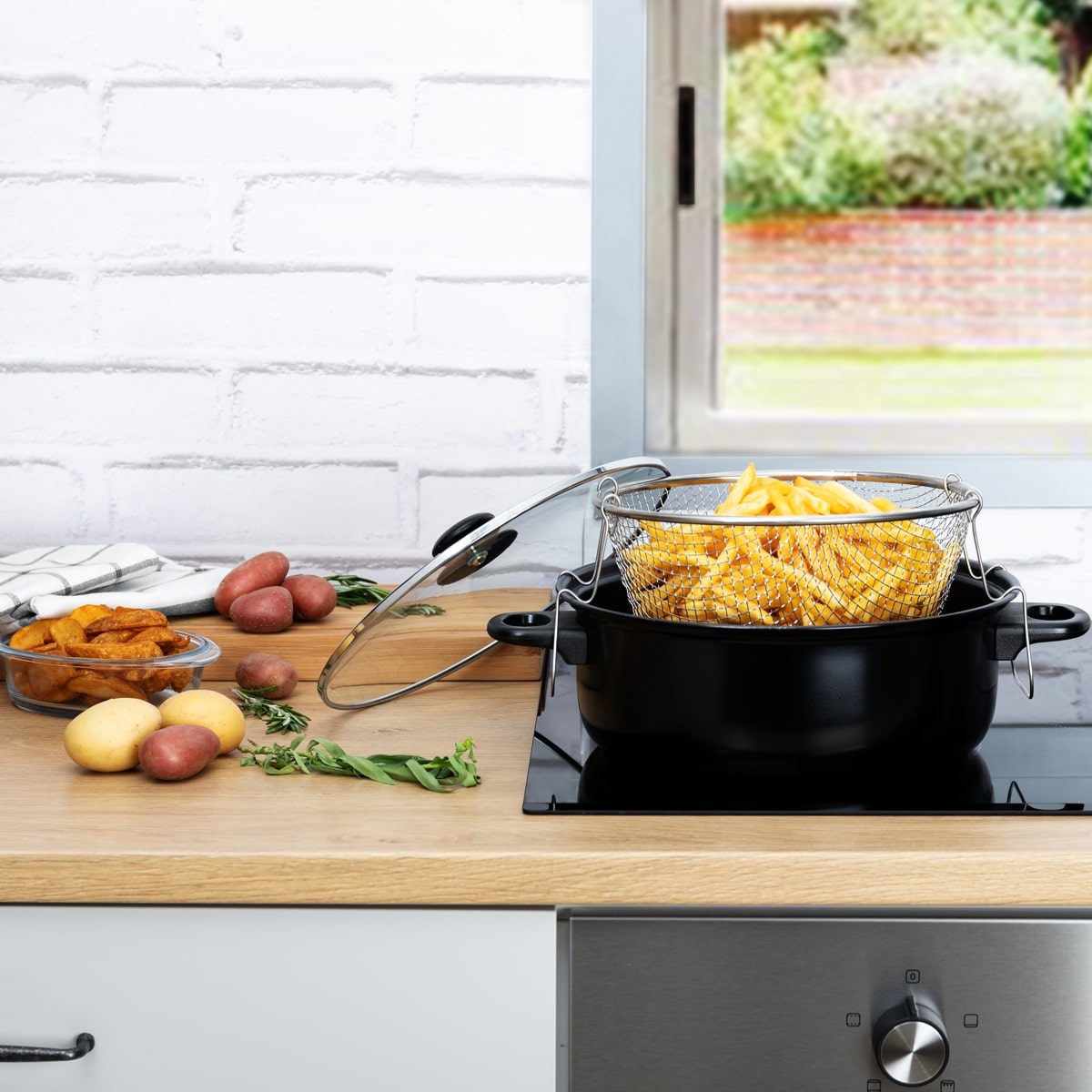 Freidora Con Tapa 35x26x10Cm