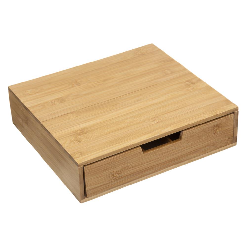Caja para c&aacute;psulas de caf&eacute; con caj&oacute;n de bamb&uacute; 