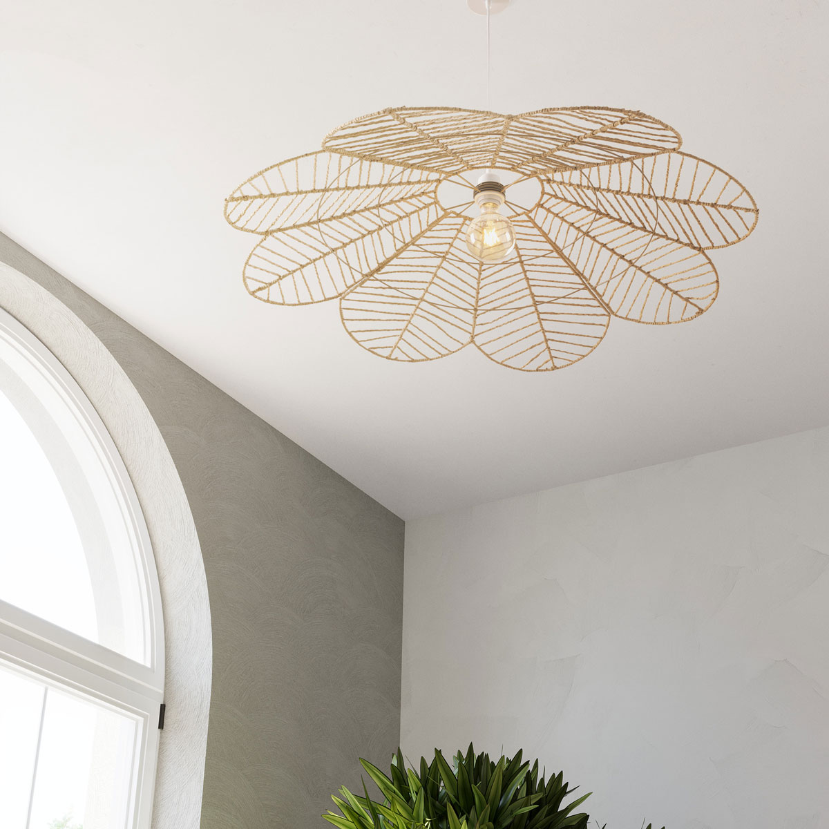 Lámpara De Techo Folk Beige 98Cm