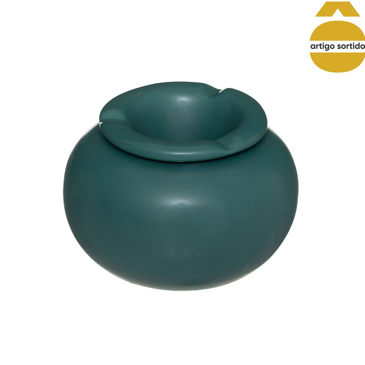 Cenicero Redondo De Cerámica 12.5x8Cm