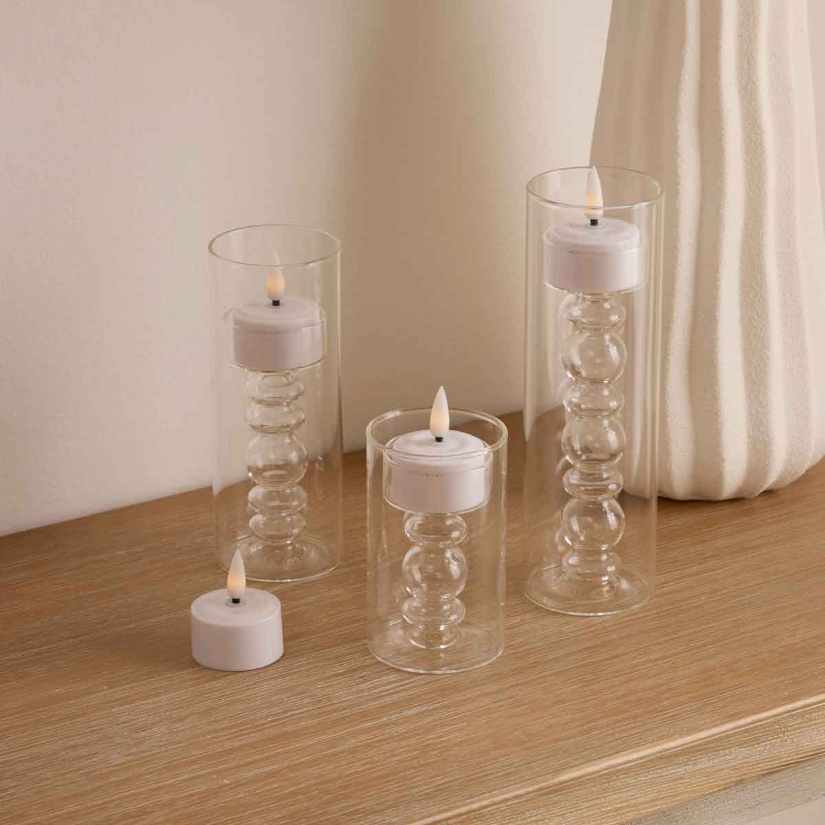 Set de 4 velas tealight  led AITOR blanco