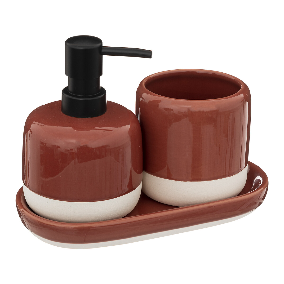 Juego de 3 accesorios de baño SOLAR rojo