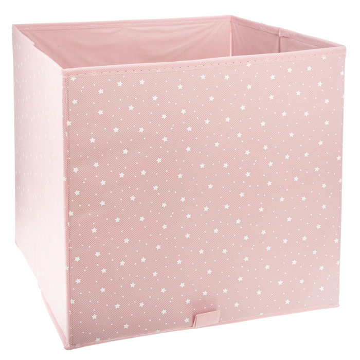 Cubo De Almacenaje Rosa Estrellas 29Cm