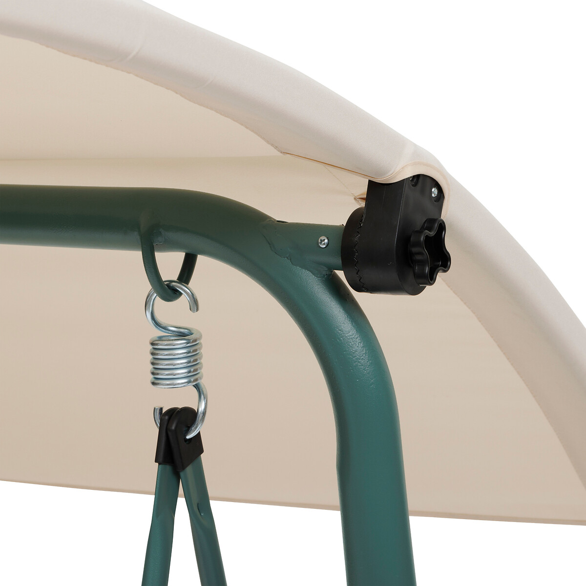 Columpio de acero beige y verde