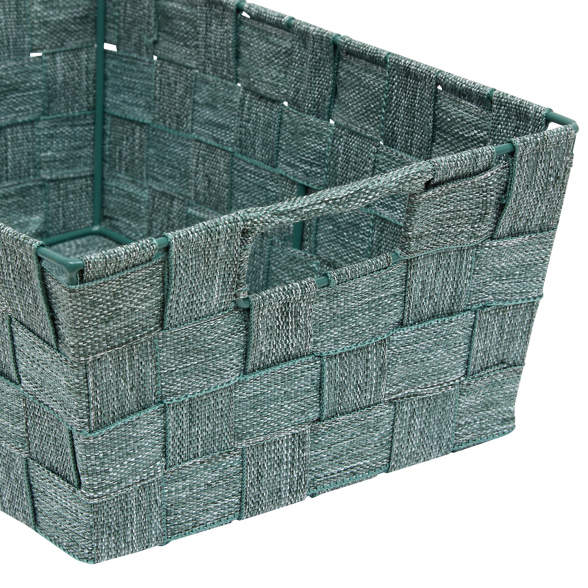 Cesta de almacenaje verde de poli&eacute;ster 28 cm