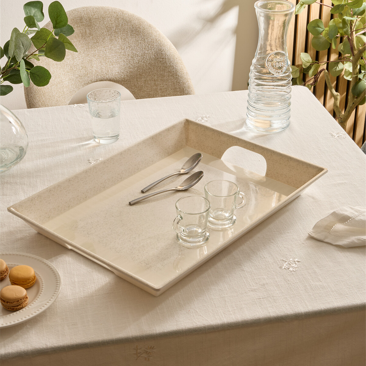 Bandeja rectangular SOLENE beige