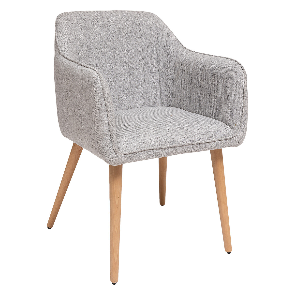 Sill&oacute;n De Tela Gris Claro Con Patas Claras Visoca