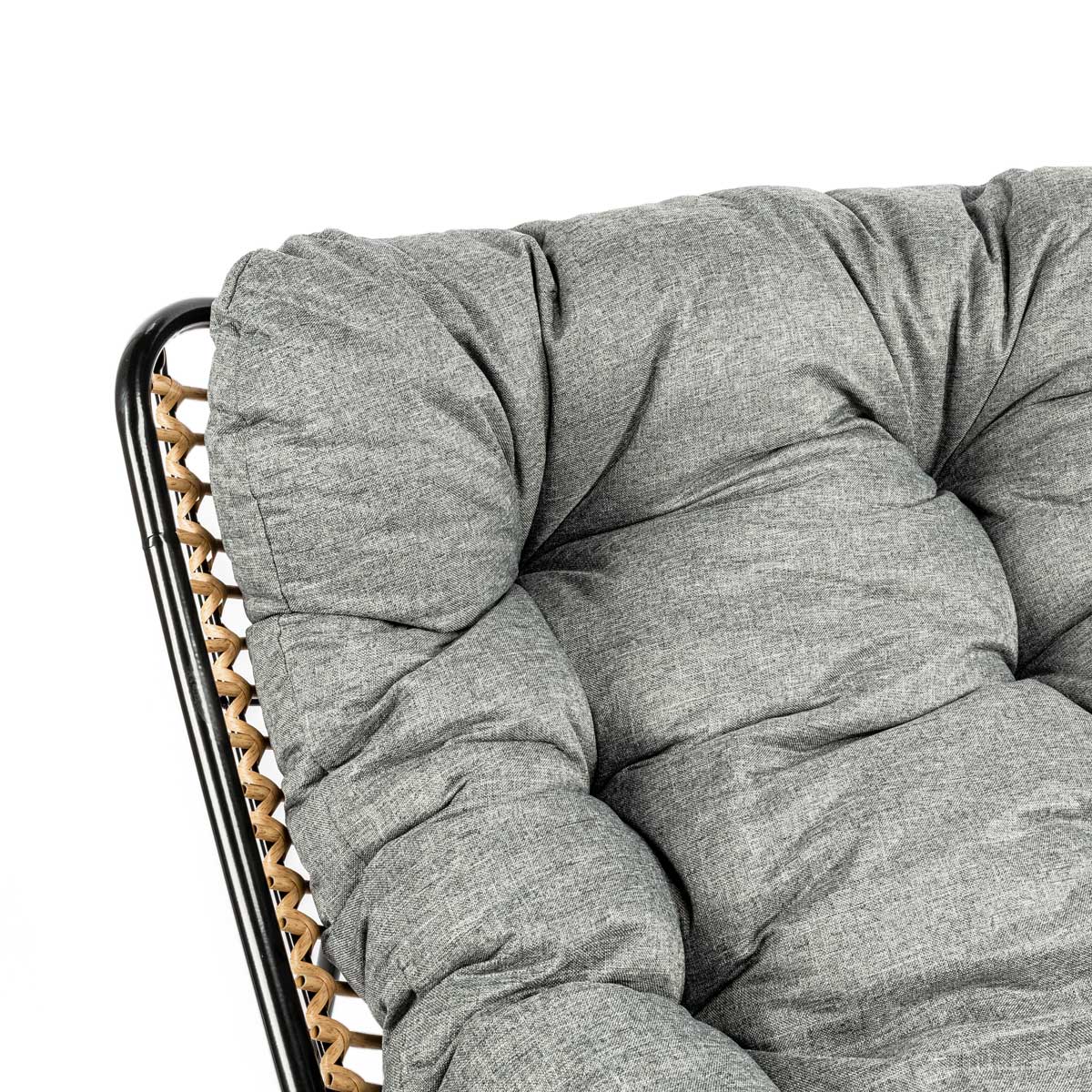 Cadeirão Relax Bubble Em Metal E Rattan Com Almofada