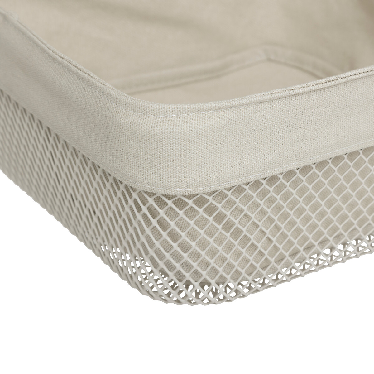 Cesta de pan cuadrado MAYAJ beige de metal 