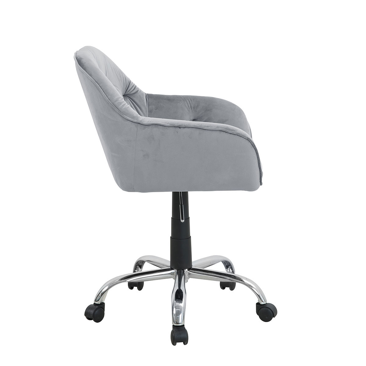 Cadeira De Escrit&oacute;rio Mia Cinza Em Veludo