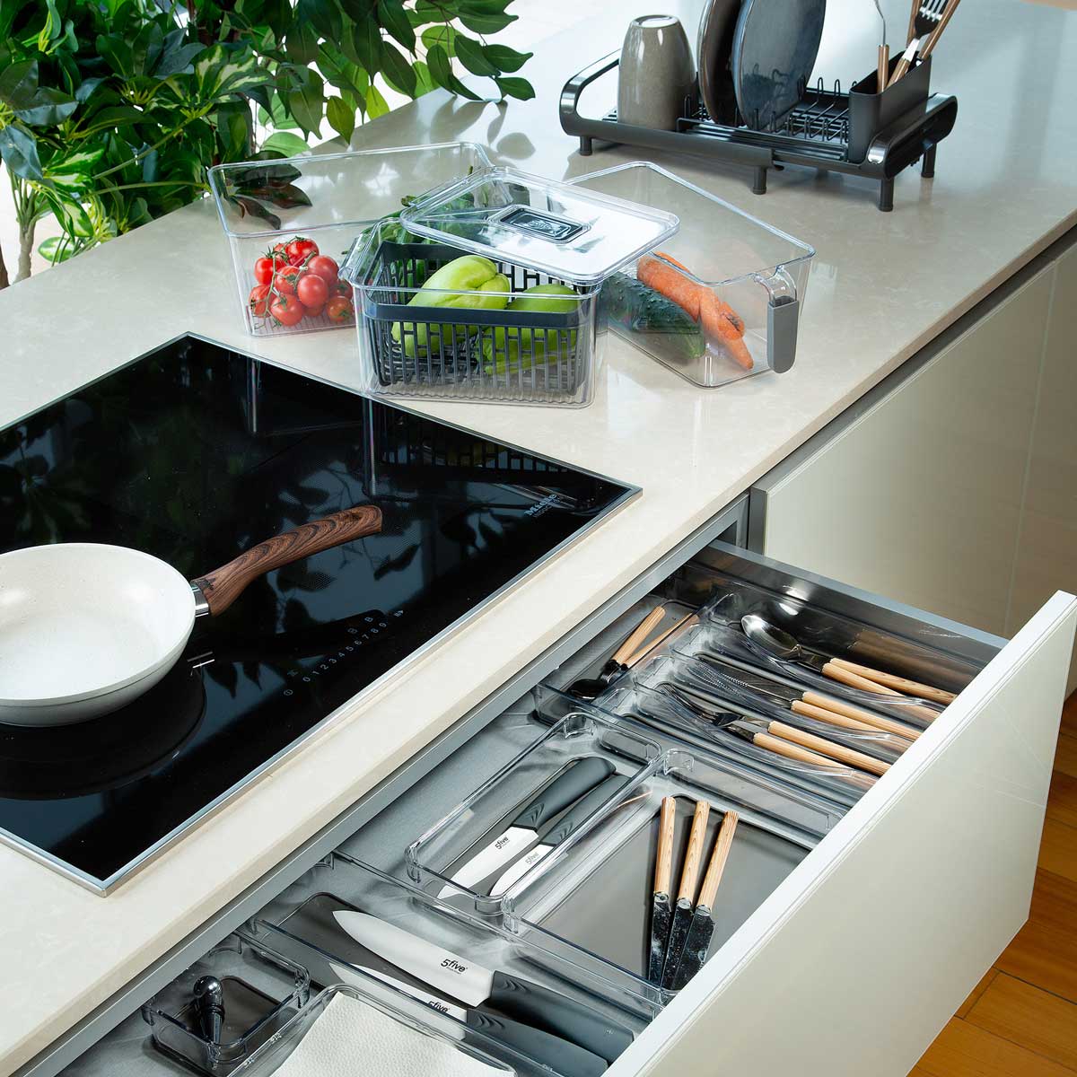 Caja de almacenaje con fondo gris 16x23,2cm