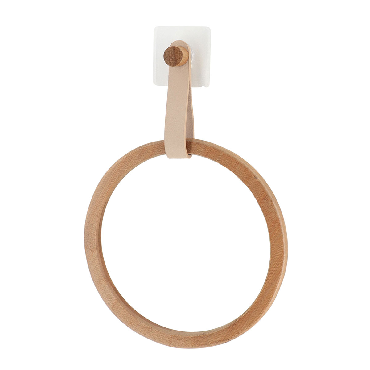 Toallero redondo beige de bamb&uacute;