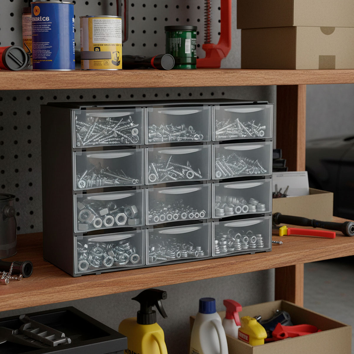 Organizador C/12 Cajones Gris