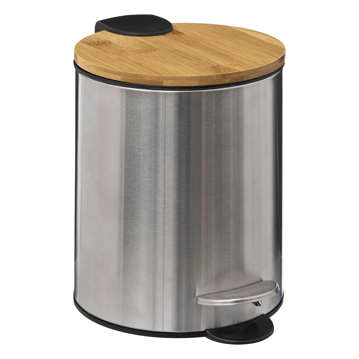 Cubo De Basura Inox C/Tapa De Bambú 3L
