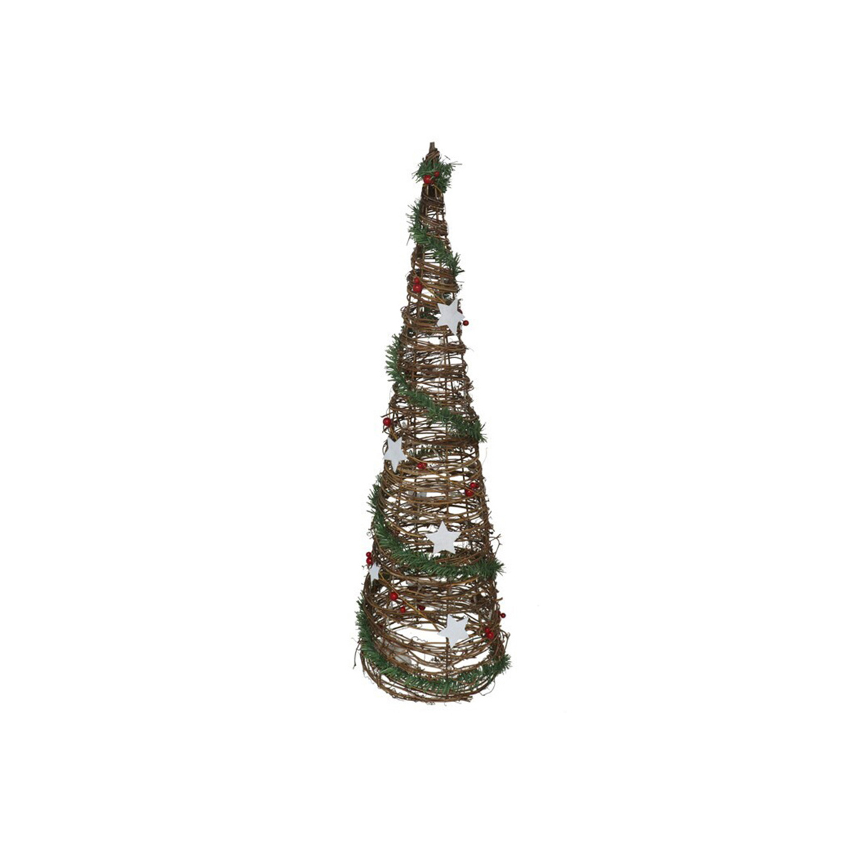 Cono Decorativo LED Con Guirnalda Verde 80cm