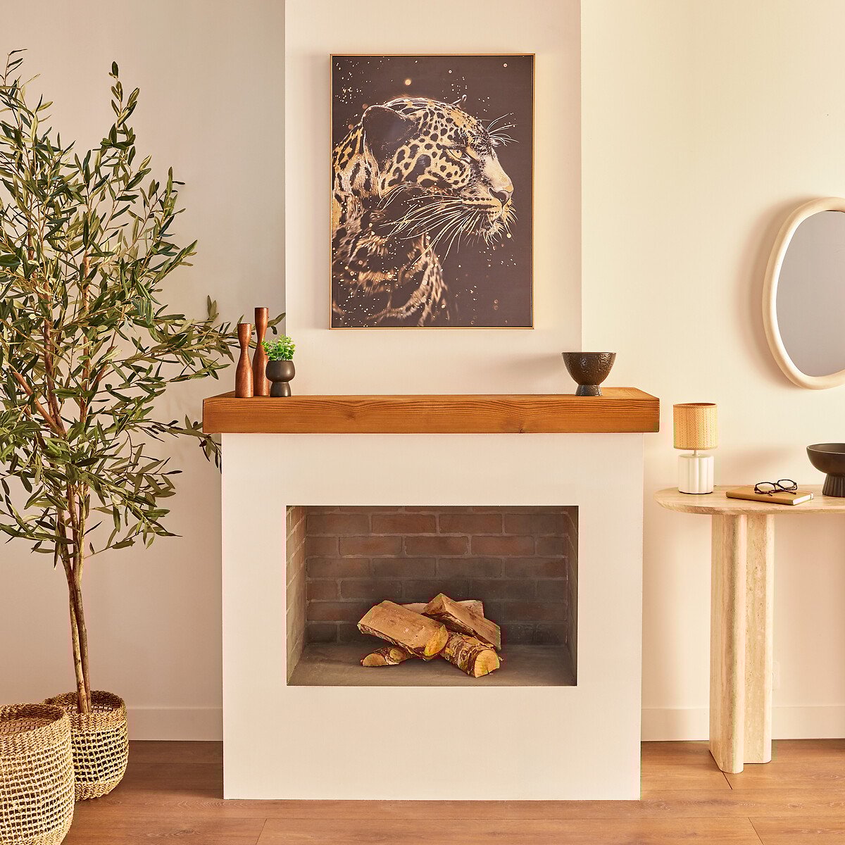 Cuadro leopardo decorativo LUPITA negro 78x58cm