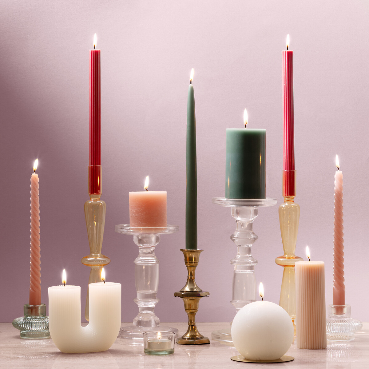 Vela Pilar Hugo Verde 13cm