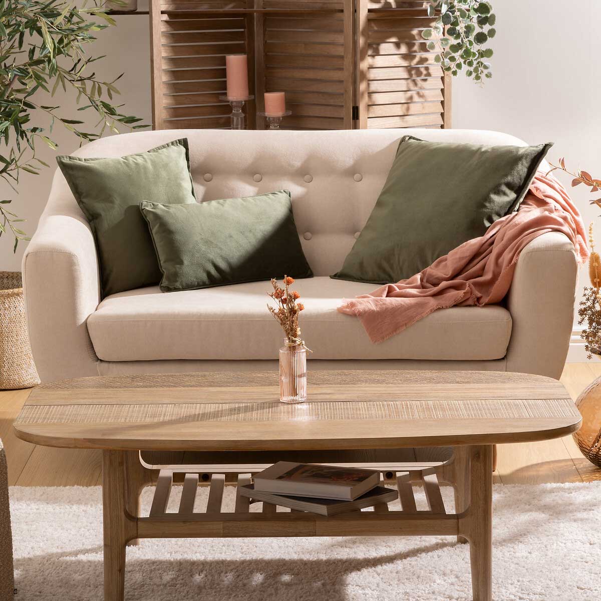 Almohada LILOU verde caqui 30x50cm