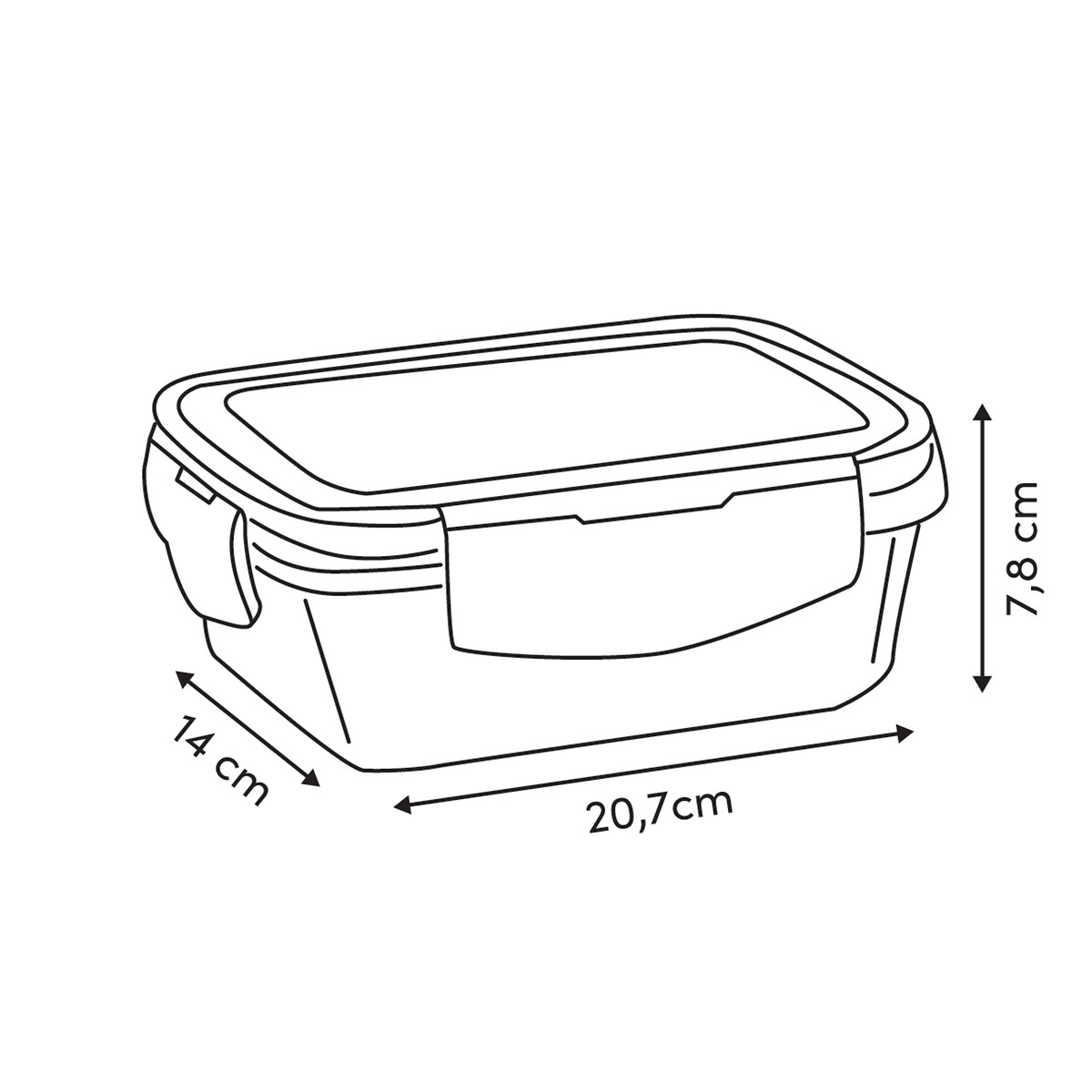 Caja herm&eacute;tica rectangular CLIPEAT 1.3L