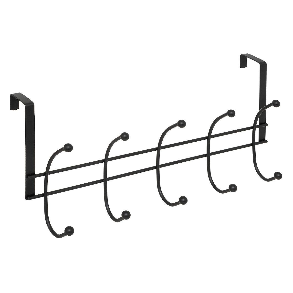 Percha De 10 Cabezas Con Ganchos Para Puerta Negro