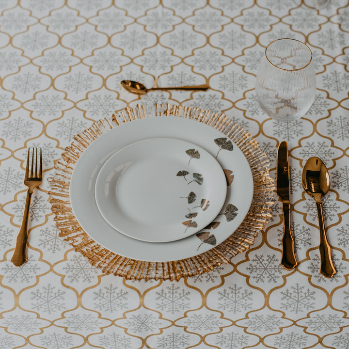 Bajoplato Dorado Focus De Vidrio