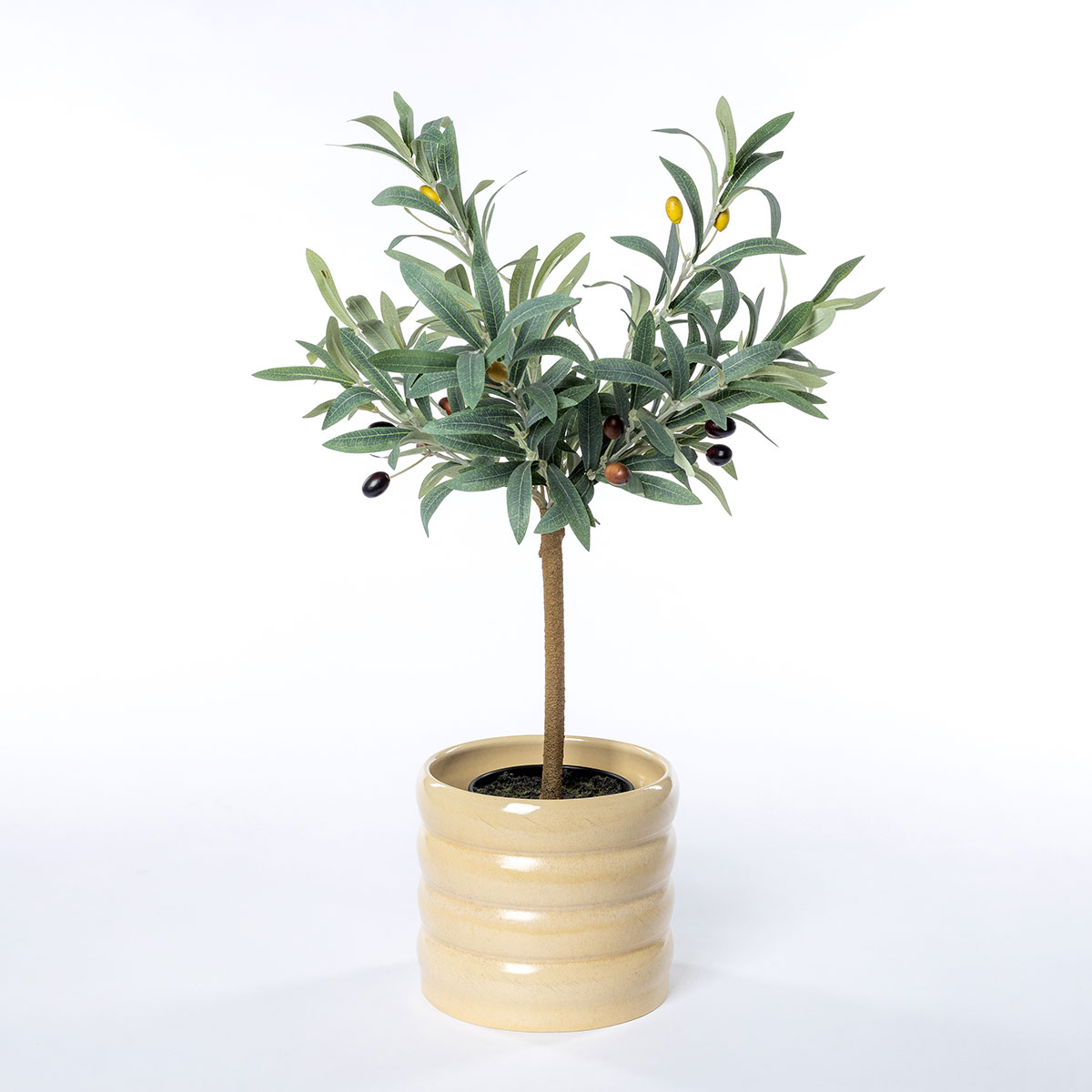 Maceta De Cer&aacute;mica Ondulada Beige 16.5cm