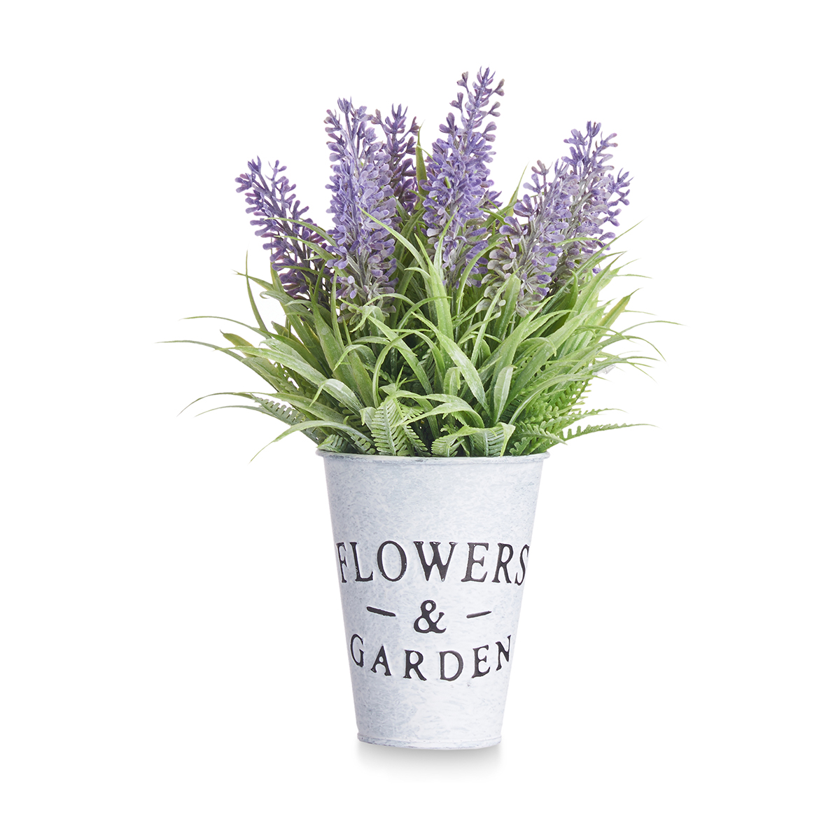Maceta De Metal C/Lavanda Artif. 22 Cm