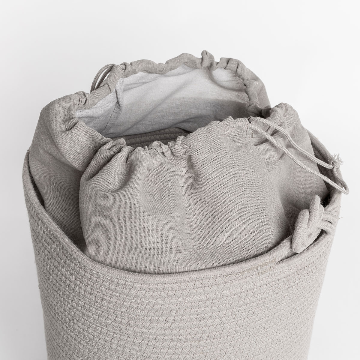 Cesta wc beige de algod&oacute;n 37x50cm