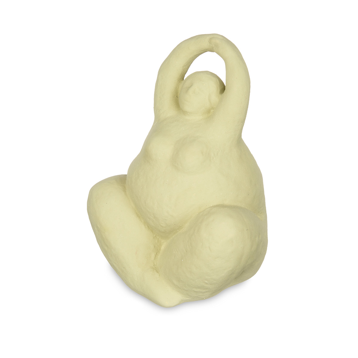 Figura forma de mujer yoga de cer&aacute;mica verde 18cm
