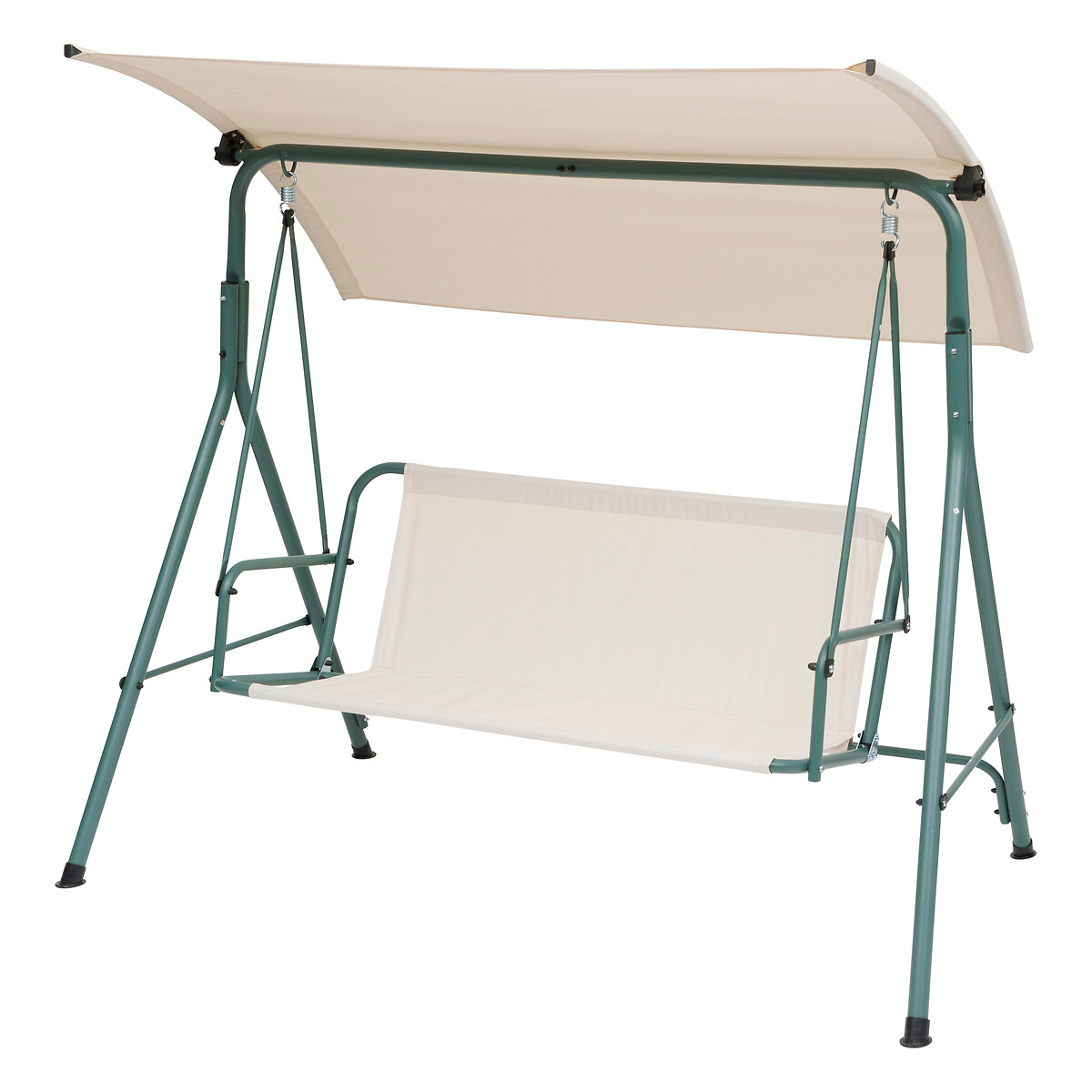 Columpio de acero beige y verde