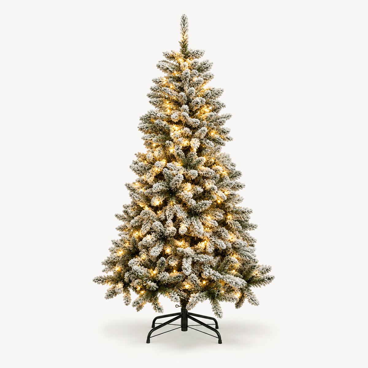 &Aacute;rbol de navidad SNOW LORD verde con leds y nieve 