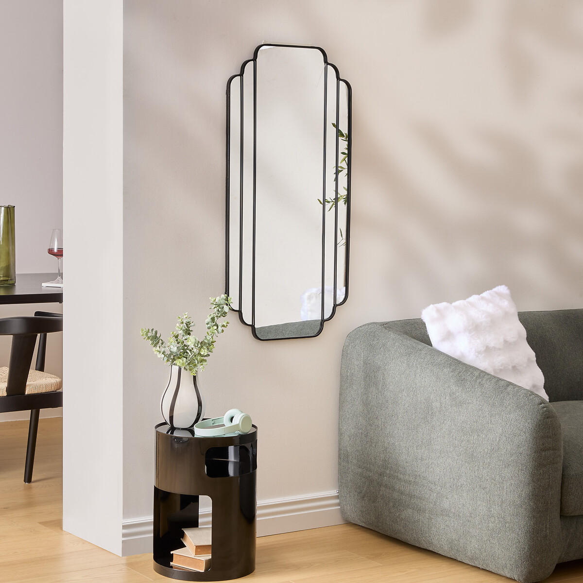 Espejo de pared BENEDITA negro 100x50cm