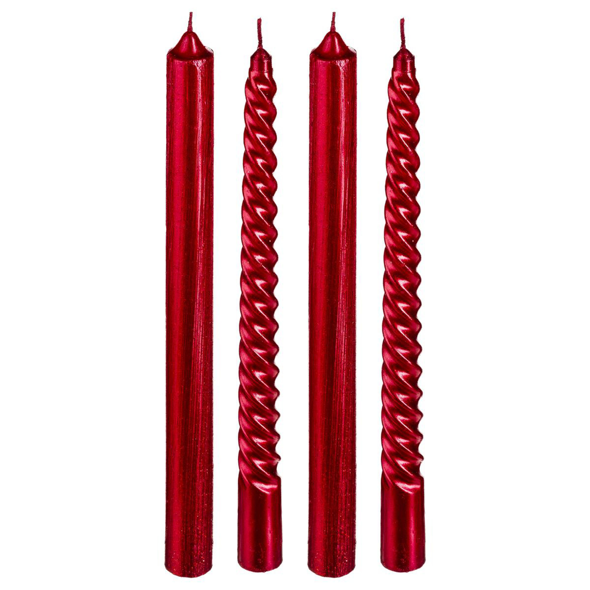 Set 4 Velas Navide&ntilde;as Rojas