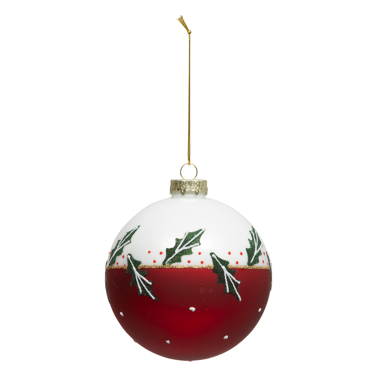 Bola de Navidad acebo 10cm 