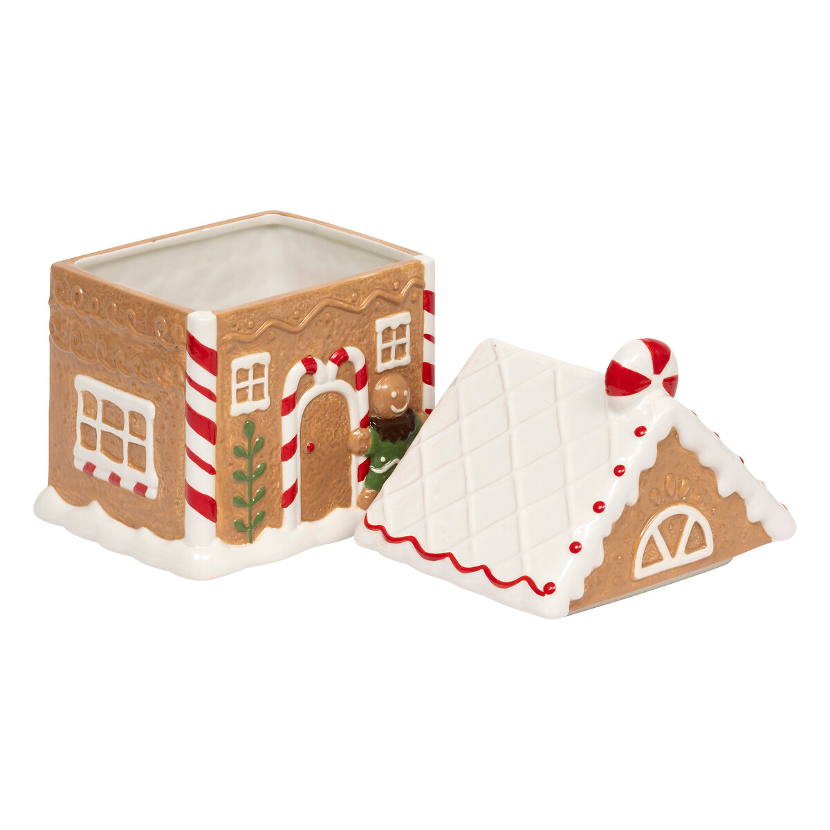 Tarro para galletas marr&oacute;n casita de jengibre