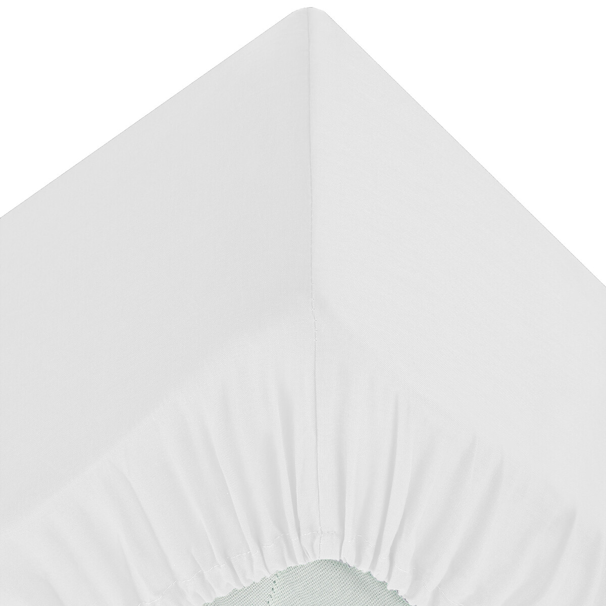 S&aacute;bana bajera blanca ajustable de algod&oacute;n percal