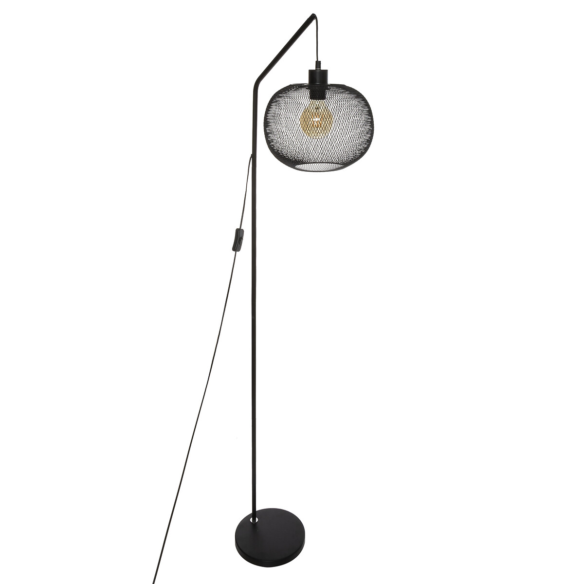 Candeeiro Ch&atilde;o Emie Preto Em Metal 157cm