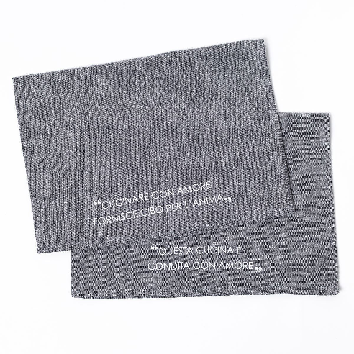 Juego de 2 pa&ntilde;os de cocina gris oscuro 45x65cm