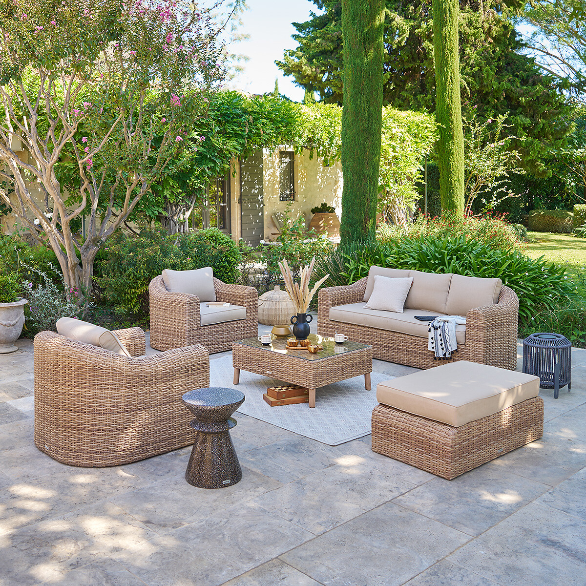 Juego de jard&iacute;n MOOR&Eacute;A SAVANA de rat&aacute;n sint&eacute;tico