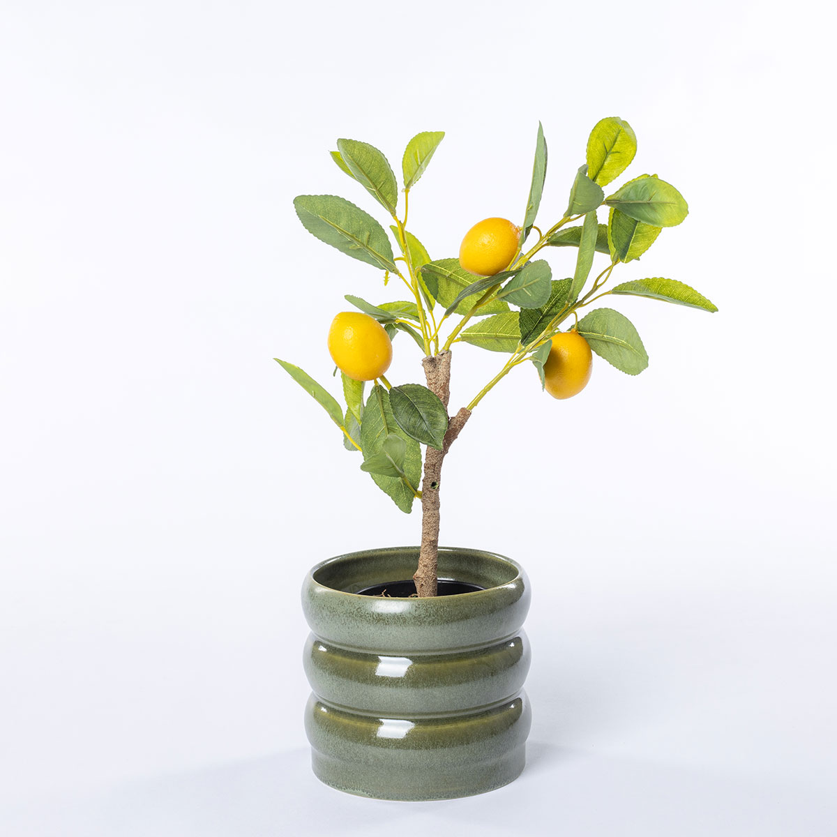 Maceta De Cerámica Ondulada Verde 12.9cm