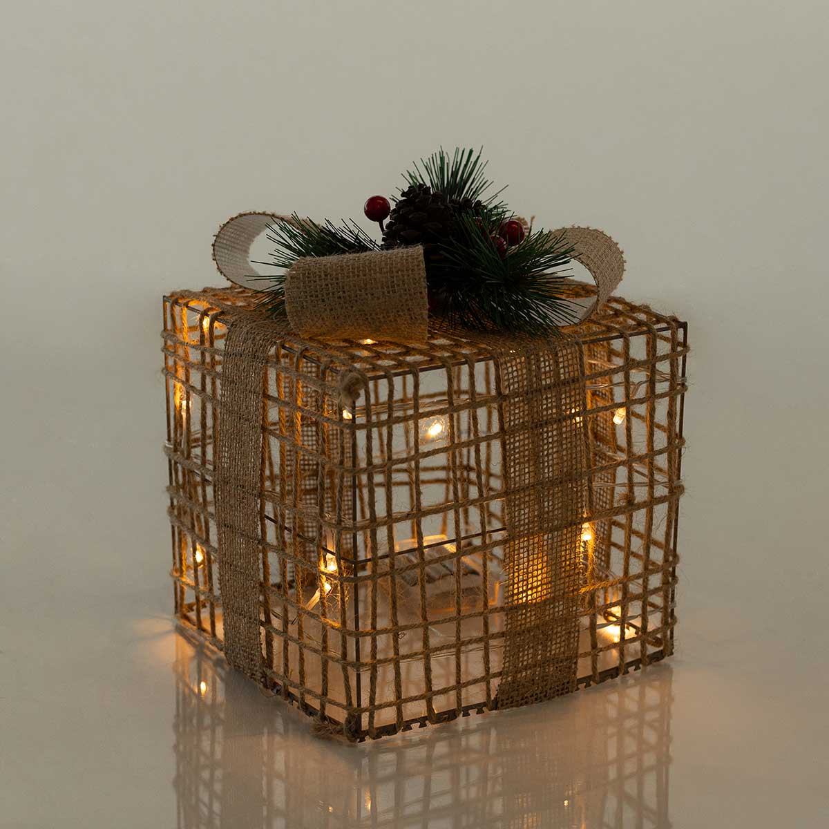 Caja de regalo decorativa dorada 20cm