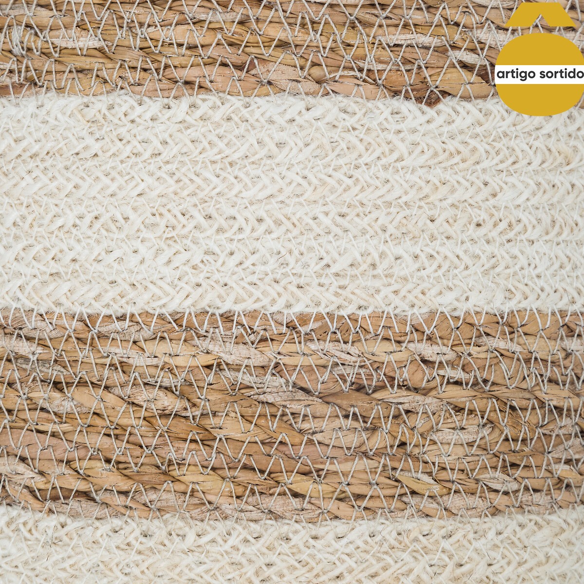 Cesto Seagrass Blanco Natural 21x21