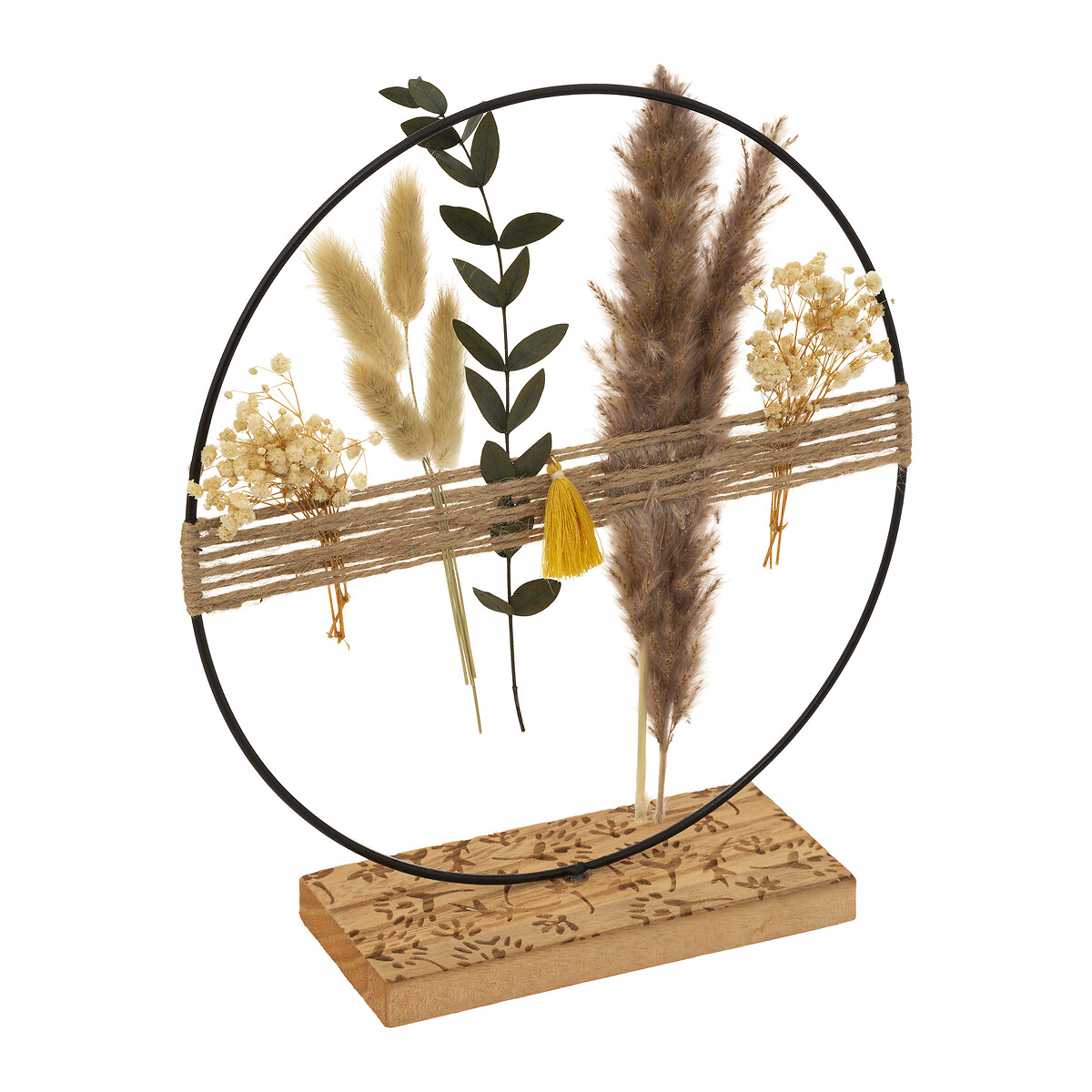 Corona De Flores Secas C/Soporte 31Cm