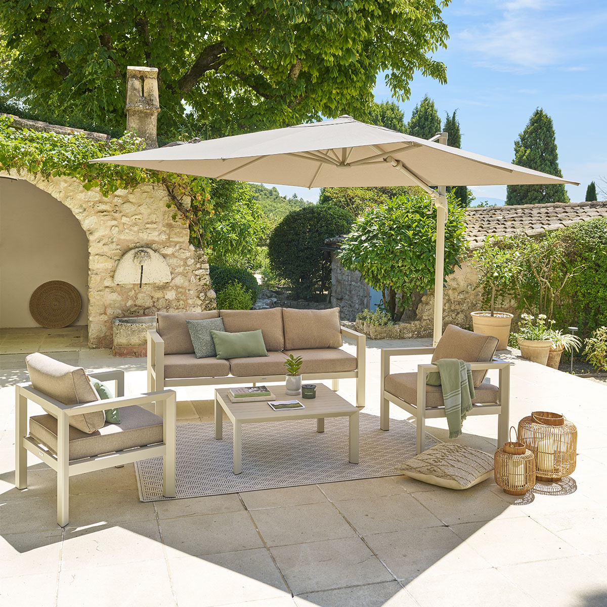 Parasol MELHIA color lino 3x3m