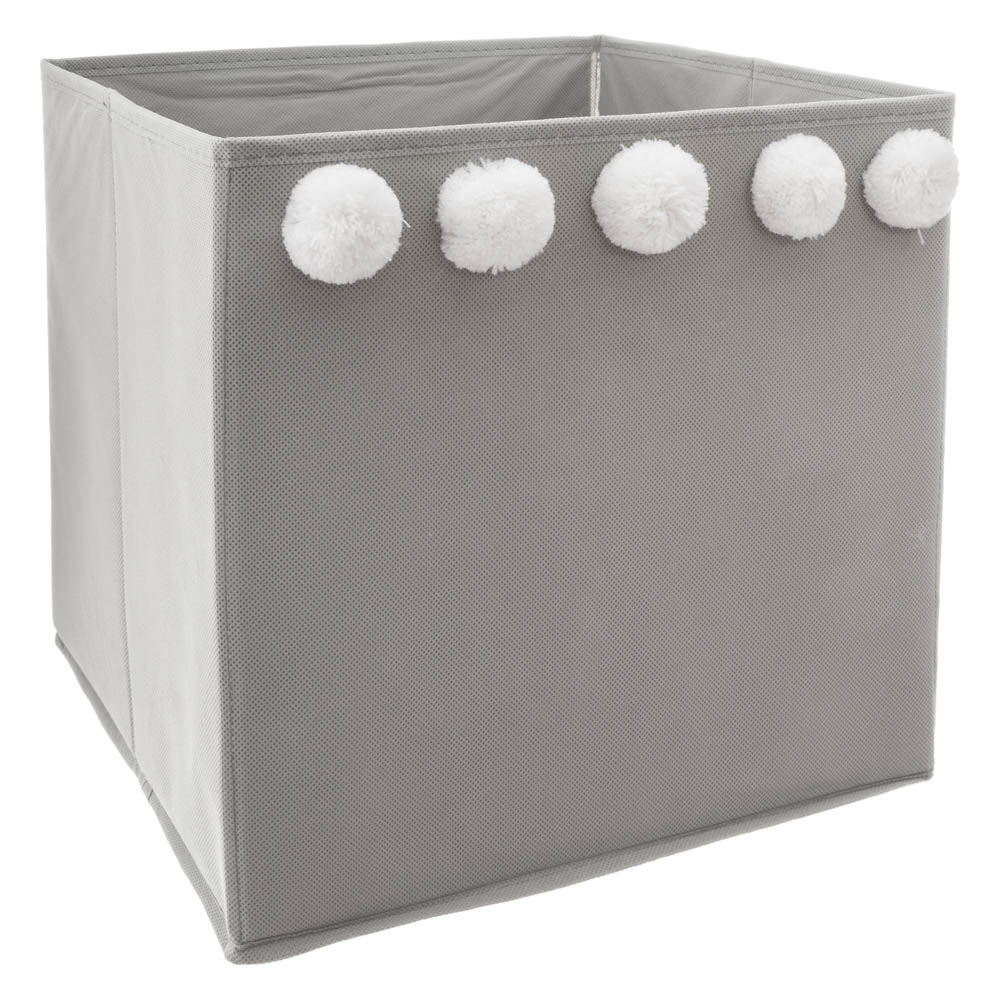 Caja Cubo Almacenaje Gris 29x29Cm
