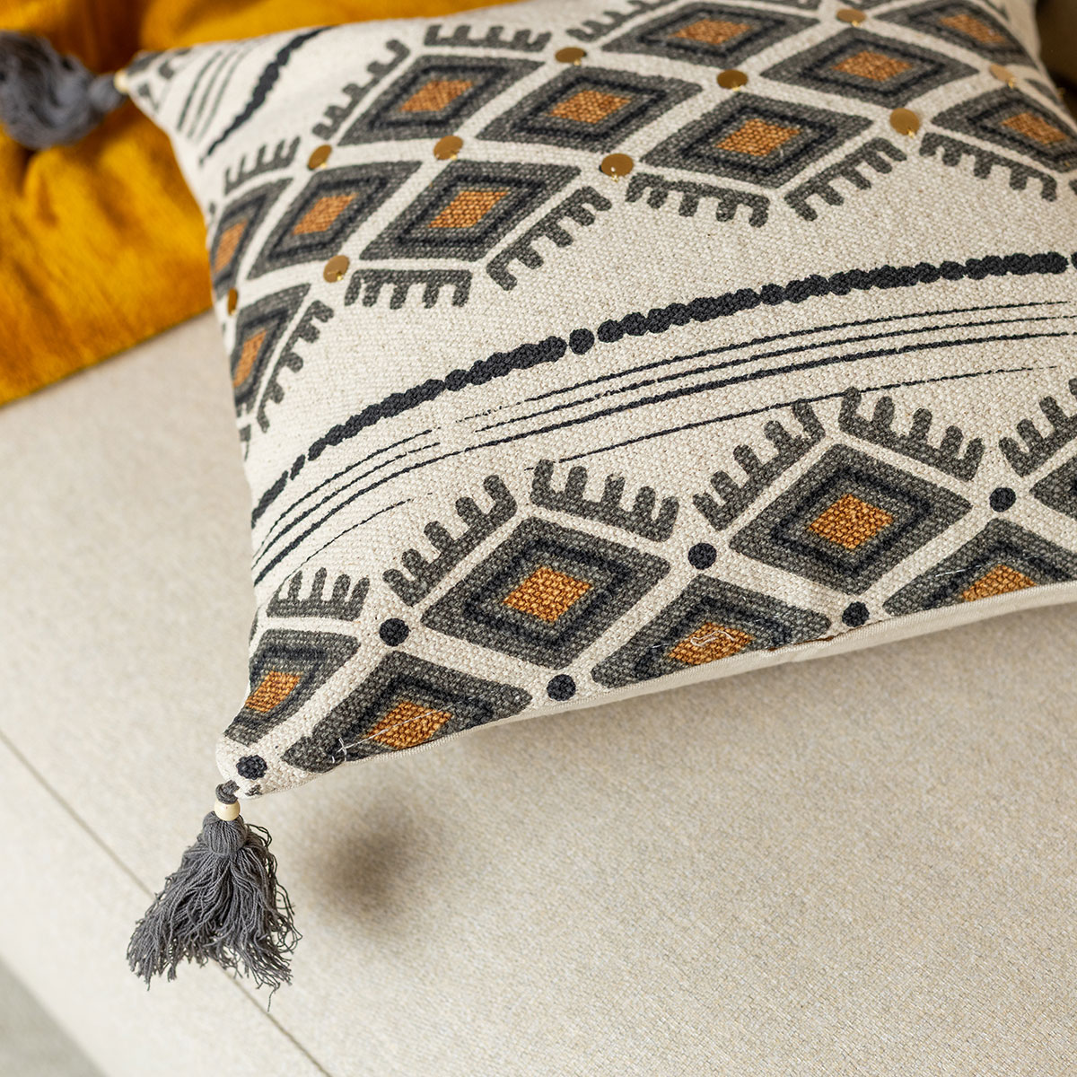 Funda De Cojín Con Decoración Azteca