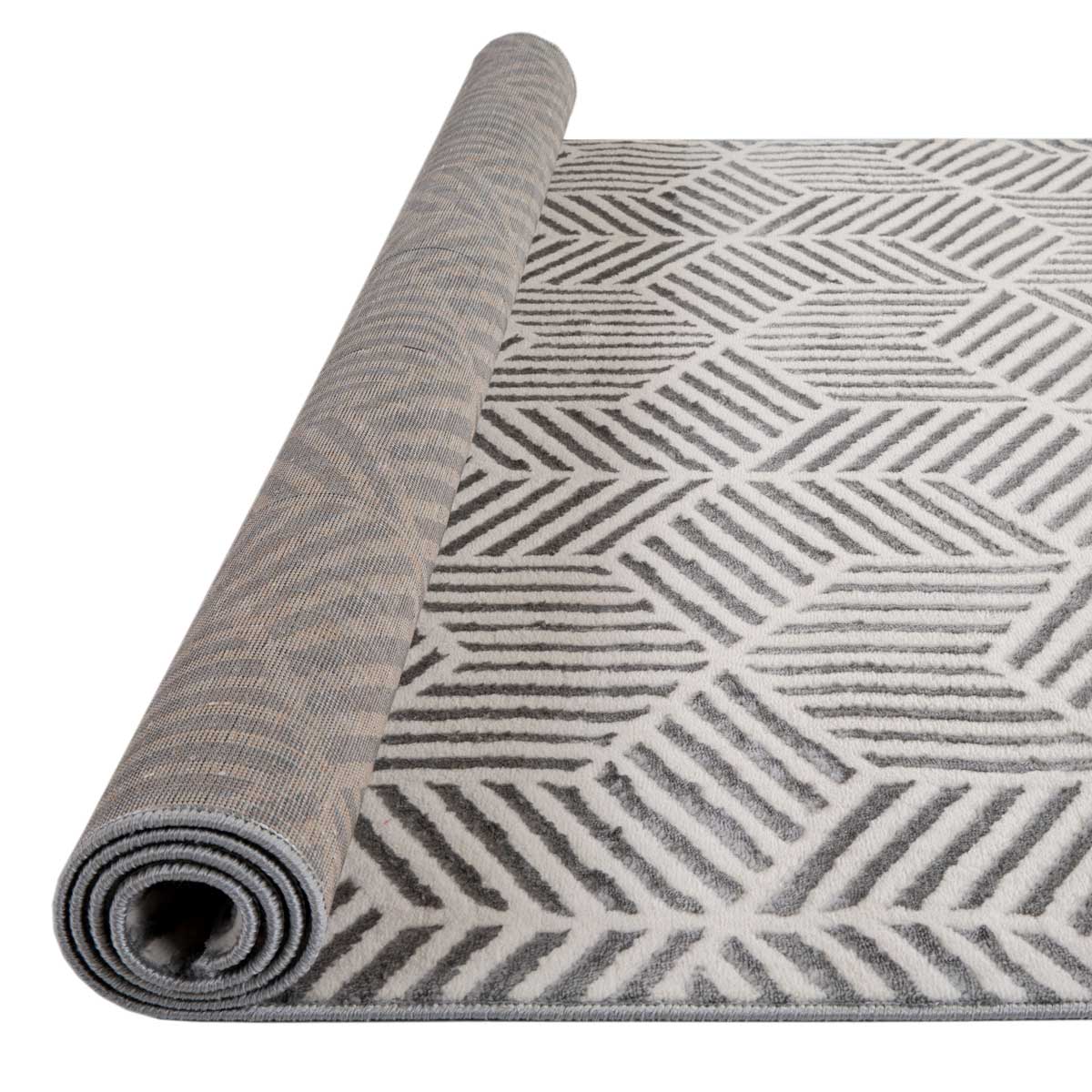 Alfombra Zaha Geom&eacute;trica Gris 133x190Cm 