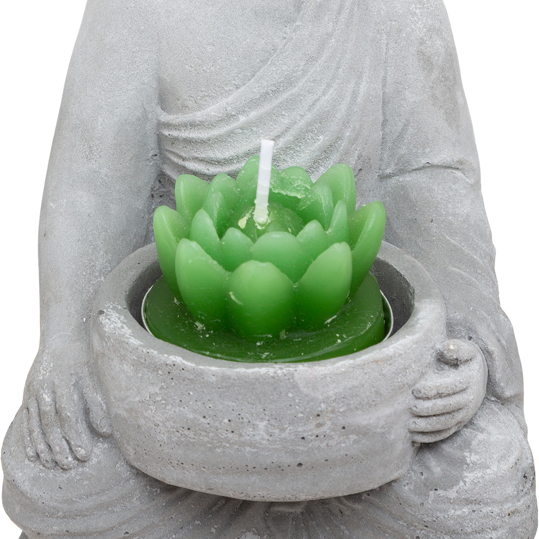 Estatua De Buda Con Vela 8x8.5x15Cm