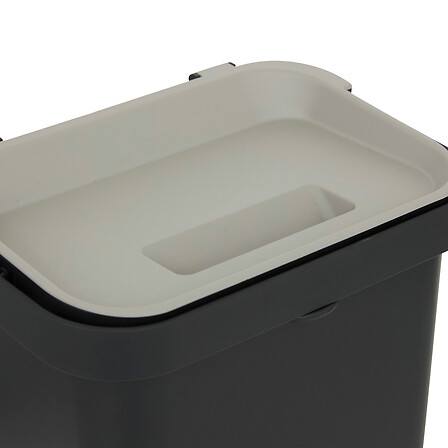 Cubo de basura rectangular negro 5L